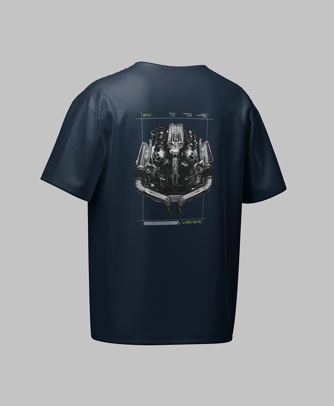 The Voodoo Tee back artwork featuring the Voodoo Mustang engine from SEMA 2024
