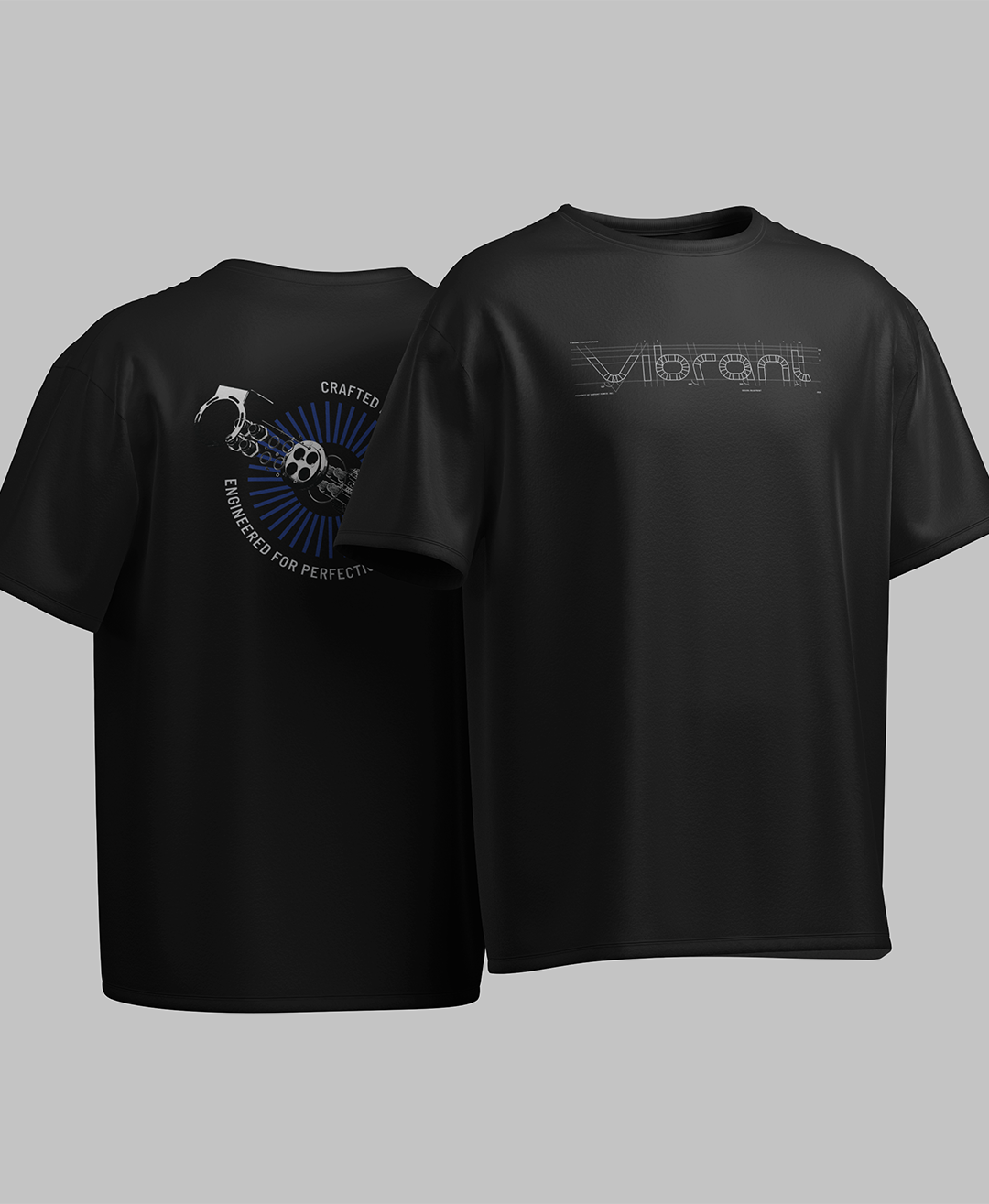 The Engineered for Perfection Tee fabric and crew neck detail