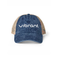 Women's Washed Mesh-Back Cap front view in Navy Stripes colorway