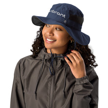 Columbia Track Hat front view in collegiate navy with embroidered Columbia logo